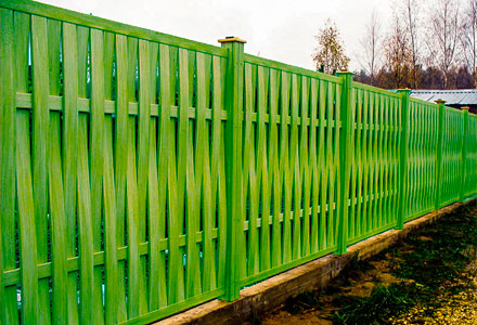 Забор садовый деревянный Австрийская плетенка