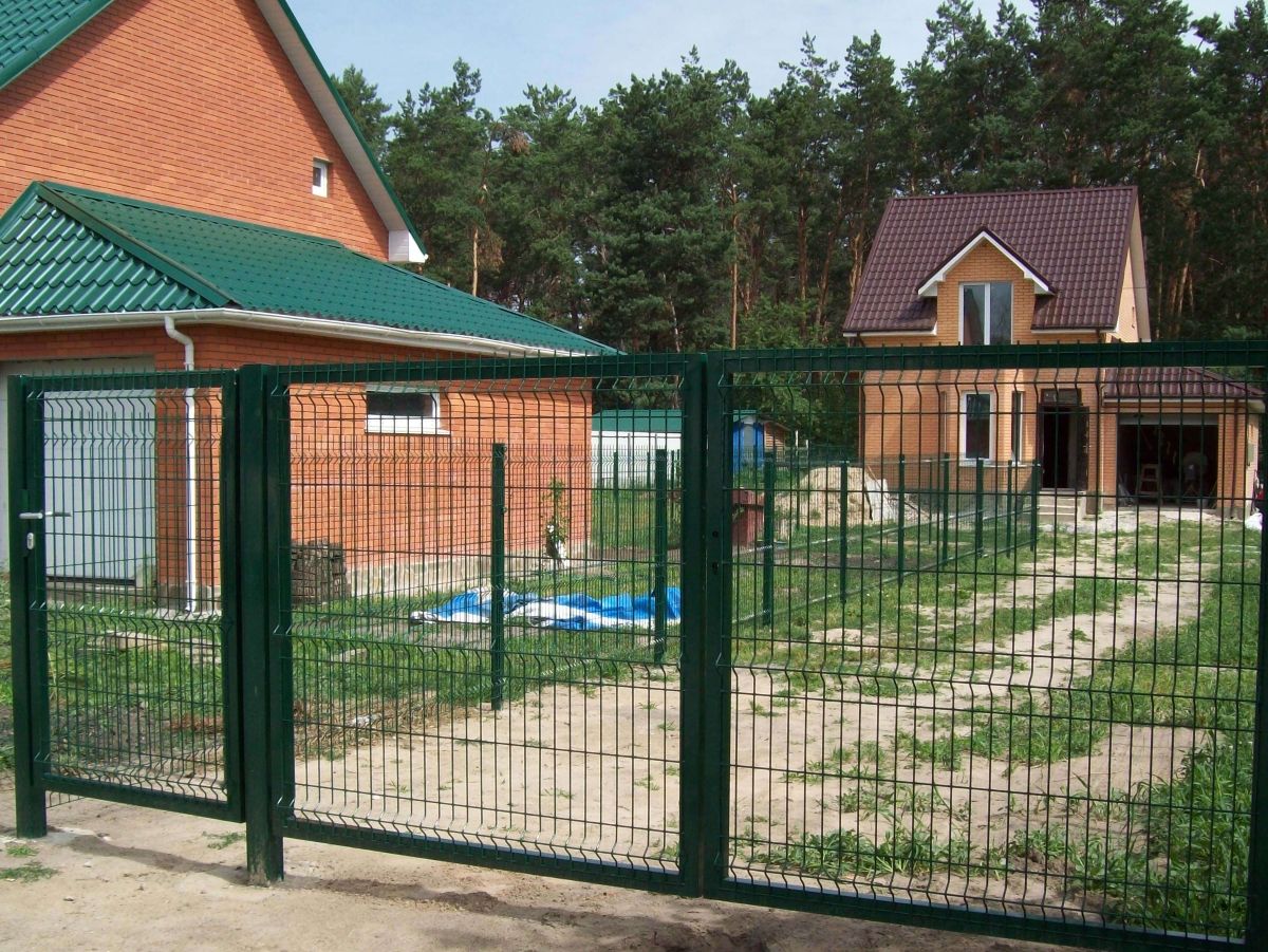 3D забор с калиткой и распашными воротами для дачи